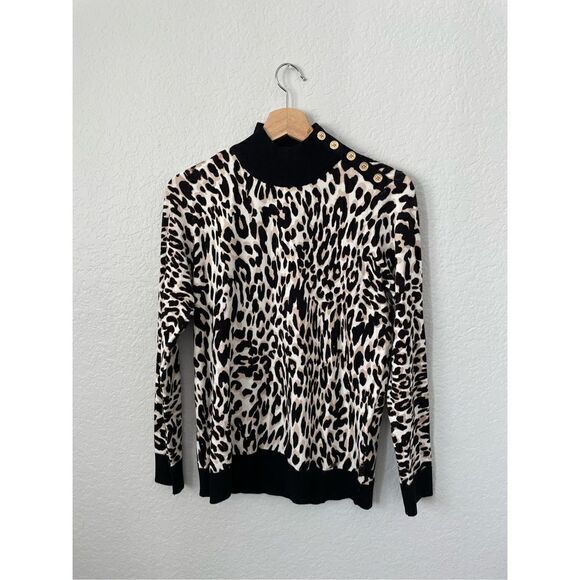 Woman’s Calvin Klein Size S leopard  print sweater - Picture 1 of 7